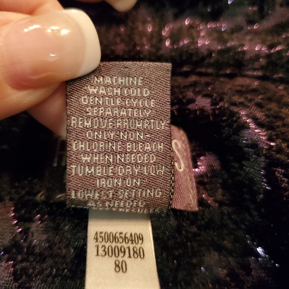 Chico's Additions Metallic Purple Black Jacket Med - Picture 9 of 9